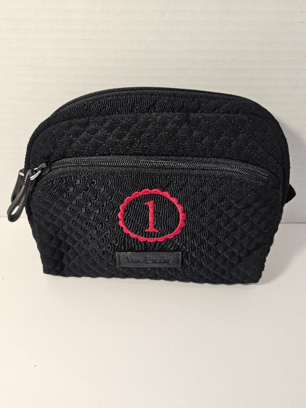 NWOT Vera Bradley Iconic Medium Cosmetic Microfiber Black Travel Makeup